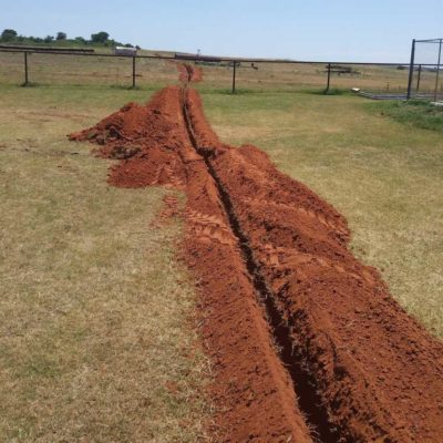 This open trench is for the installation of Fiber Optic cabling and a power wire for our new equipment.